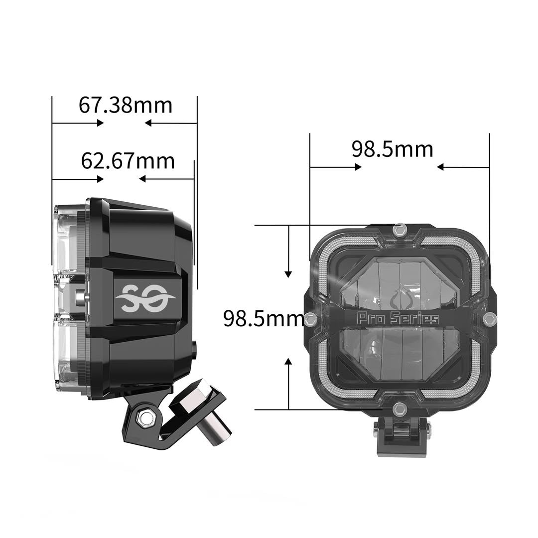 Shoreline Offroad Pro Series Bright White LED 4” Pods with Amber DRL