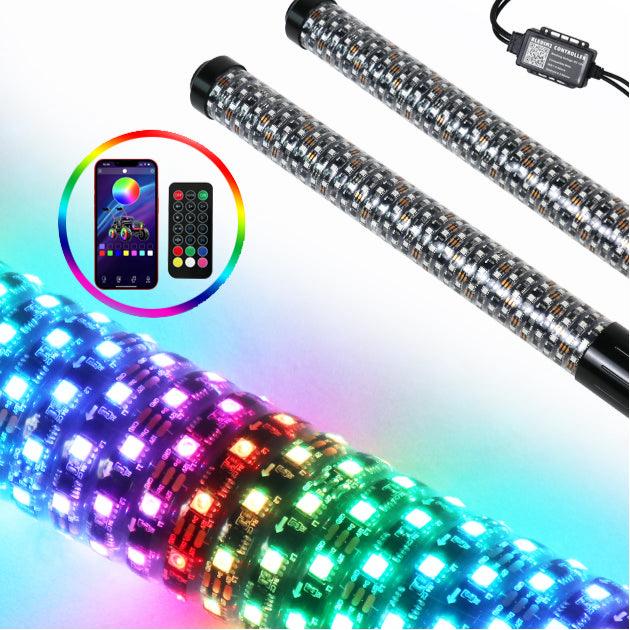 Shoreline Offroad Pro Series Fat RGBIC 3’ Whip Lights