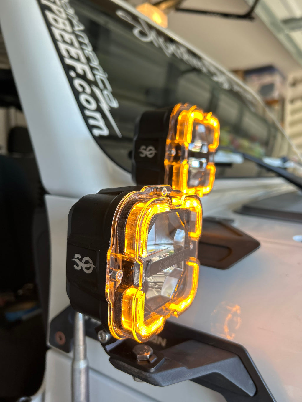 Shoreline Offroad Pro Series Bright White LED 4” Pods with Amber DRL