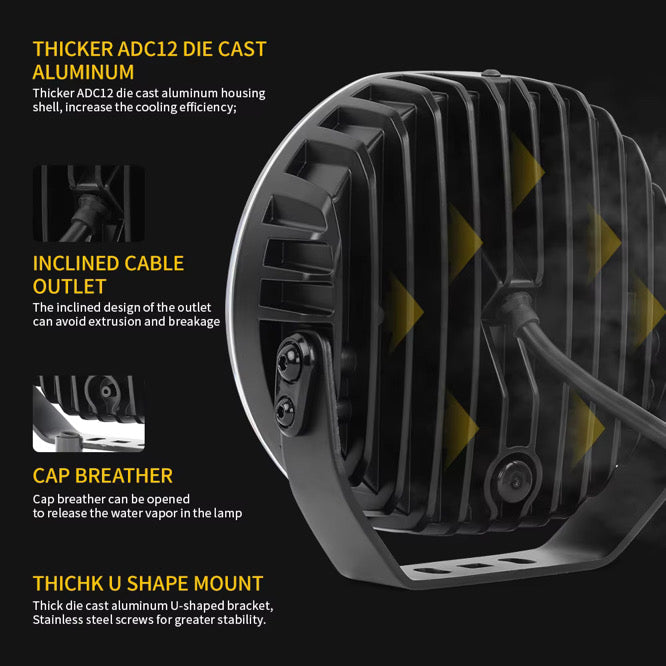 Shoreline Offroad Pro Series Bright White LED 7” Pods with Amber DRL