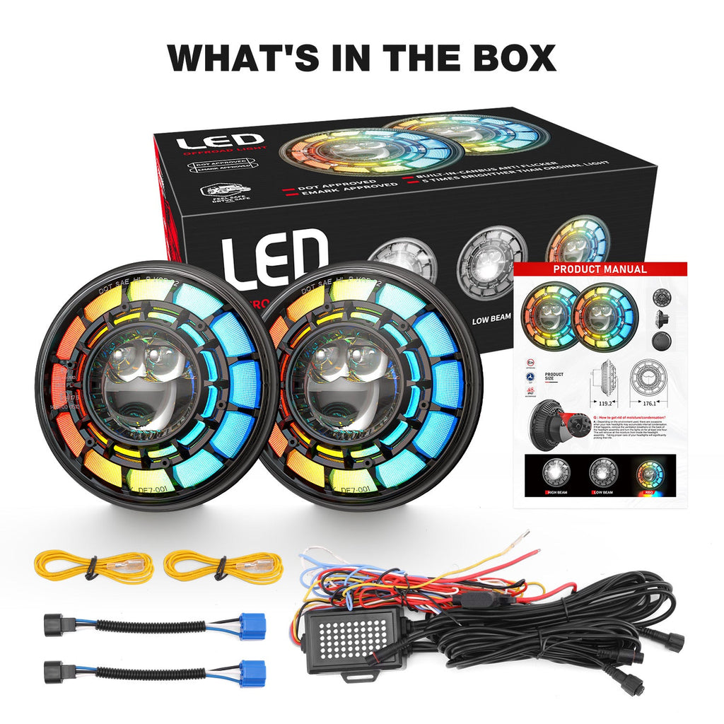 Shoreline Offroad Pro Series LED 7” JK RGB Headlights