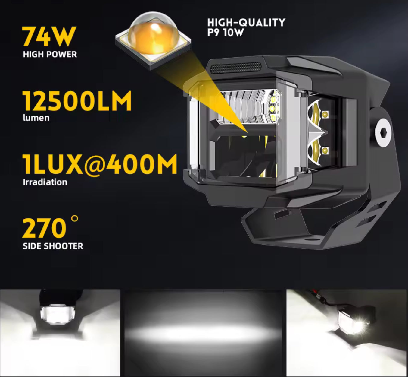 Shoreline Offroad Pro Series Yellow Amber LED 3” Pods with DRL